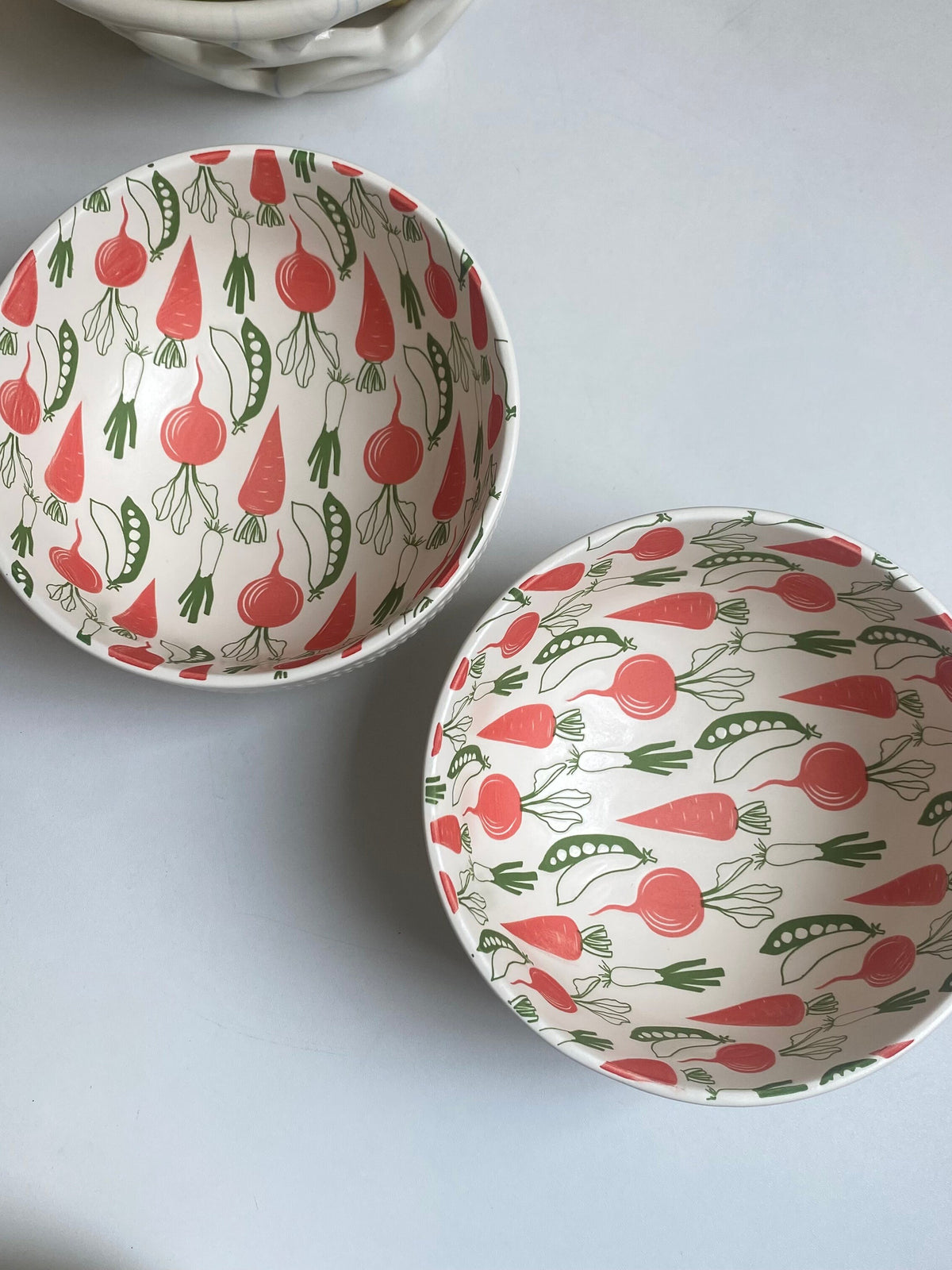 Carrot Large 6 in Ceramic Bowl, Underglaze Decoration - detail 3