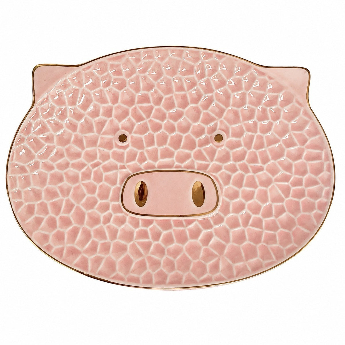 White Pig Ceramic Plate, 6 Inch, Relief Decoration - product view 2