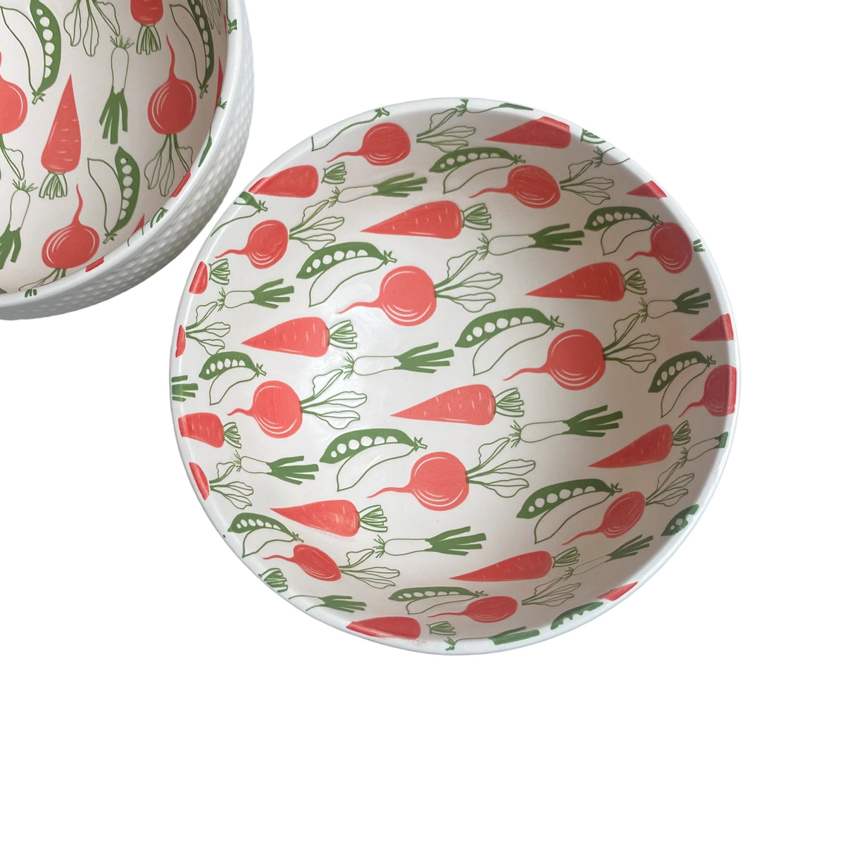 Carrot Large 6 in Ceramic Bowl, Underglaze Decoration - product view 1