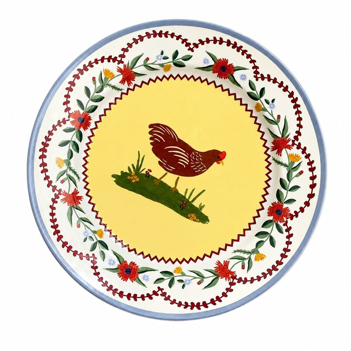 Ceramic Plate Set of 4 with Gold-Tone Stand, RP Design - product view 5