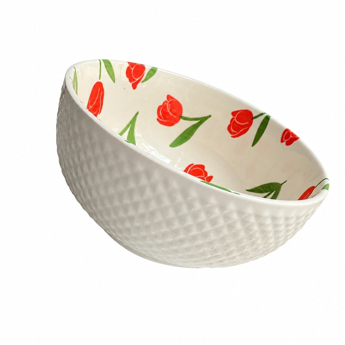 Carrot Large 6 in Ceramic Bowl, Underglaze Decoration - product view 3