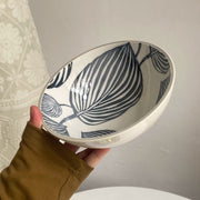 Gray Leaf Bowl, 6 Inch, Underglaze Decoration - detail 1