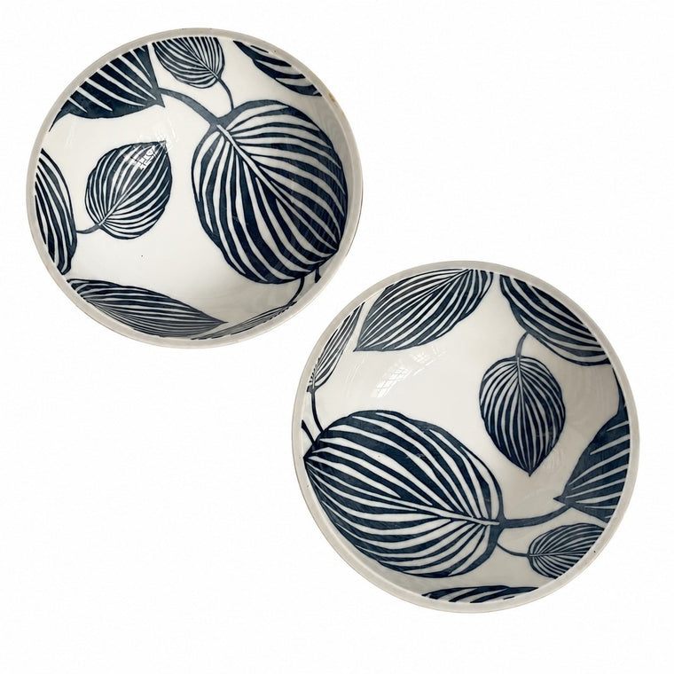 Gray Leaf Bowl, 6 Inch, Underglaze Decoration - product view 2