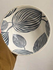 Gray Leaf Bowl, 6 Inch, Underglaze Decoration - detail 3