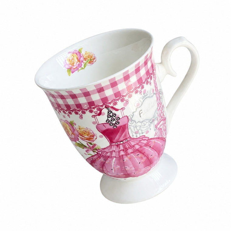 Lavender Footed Cup, 300 ml, Elegant Stemmed Mug - product view 2