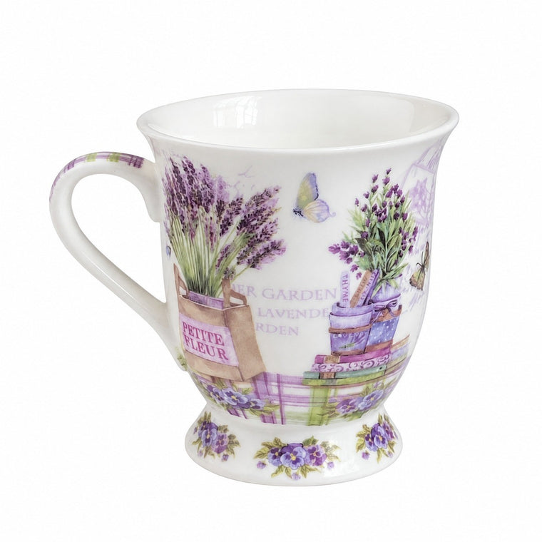 Lavender Footed Cup, 300 ml, Elegant Stemmed Mug - product view 1