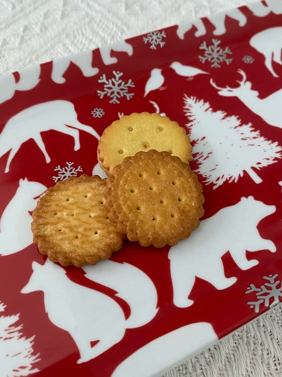 Ceramic Rectangular Platter, Christmas Silhouette Design, Festive Serving Dish - detail 3