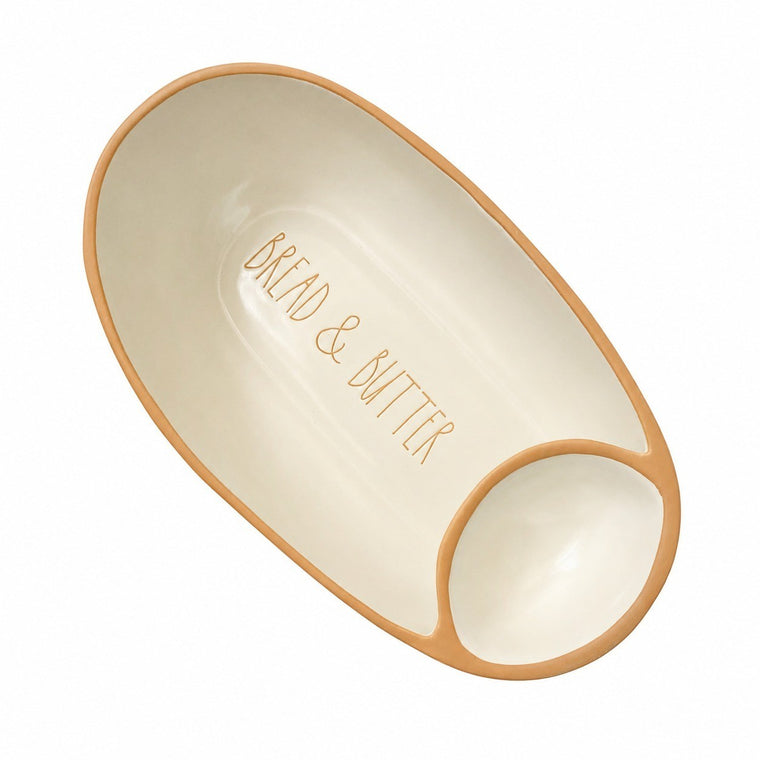 Ceramic Fruit Bowl, Lettered Oval, 30 x 16 x 9 cm, Decorative Serving Bowl - product view 1
