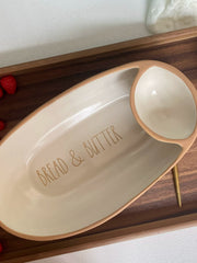 Ceramic Fruit Bowl, Lettered Oval, 30 x 16 x 9 cm, Decorative Serving Bowl - detail 2