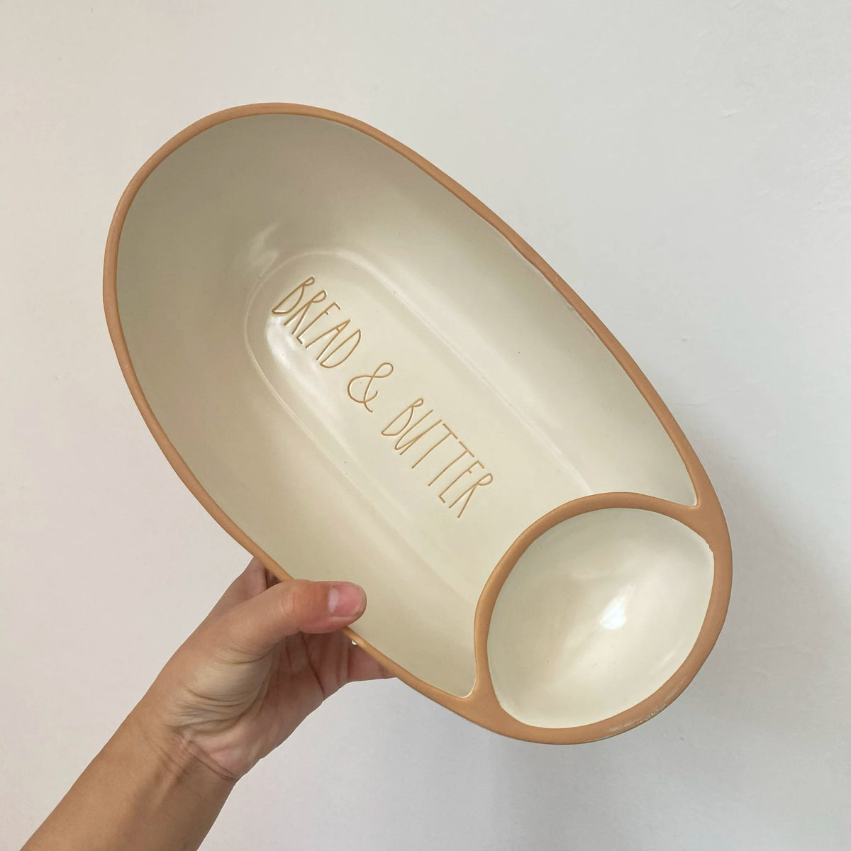 Ceramic Fruit Bowl, Lettered Oval, 30 x 16 x 9 cm, Decorative Serving Bowl - detail 1