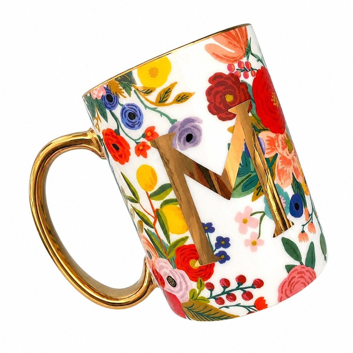 Bone China Cup with Gold Handle, Allover Floral, 500ml - product view 6