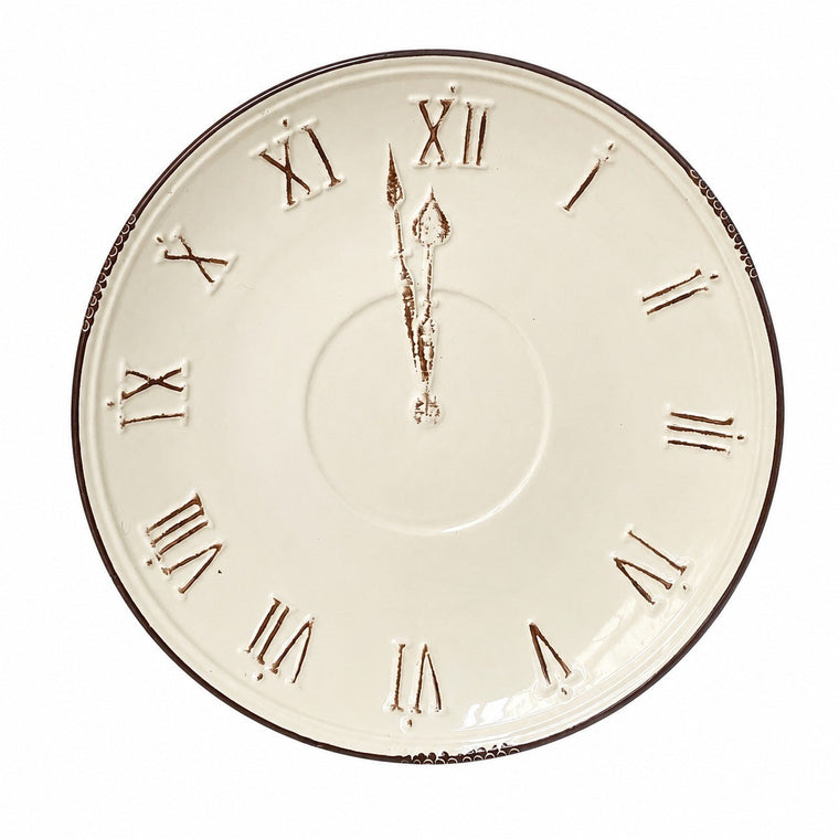 Ceramic Dinner Plate 12 Inch, Timepiece Design, 30 x 3.3 cm, Decorative - product view 1