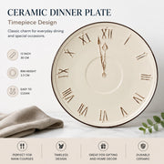 Ceramic Dinner Plate 12 Inch, Timepiece Design, 30 x 3.3 cm, Decorative - detail 1