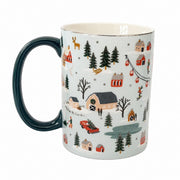 Bone China Cup with Gold Handle, Allover Floral, 500ml - product view 4