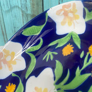 Ceramic Deep Plate 21.5 x 4.6 cm, Blue Floral, Dinnerware - detail 3