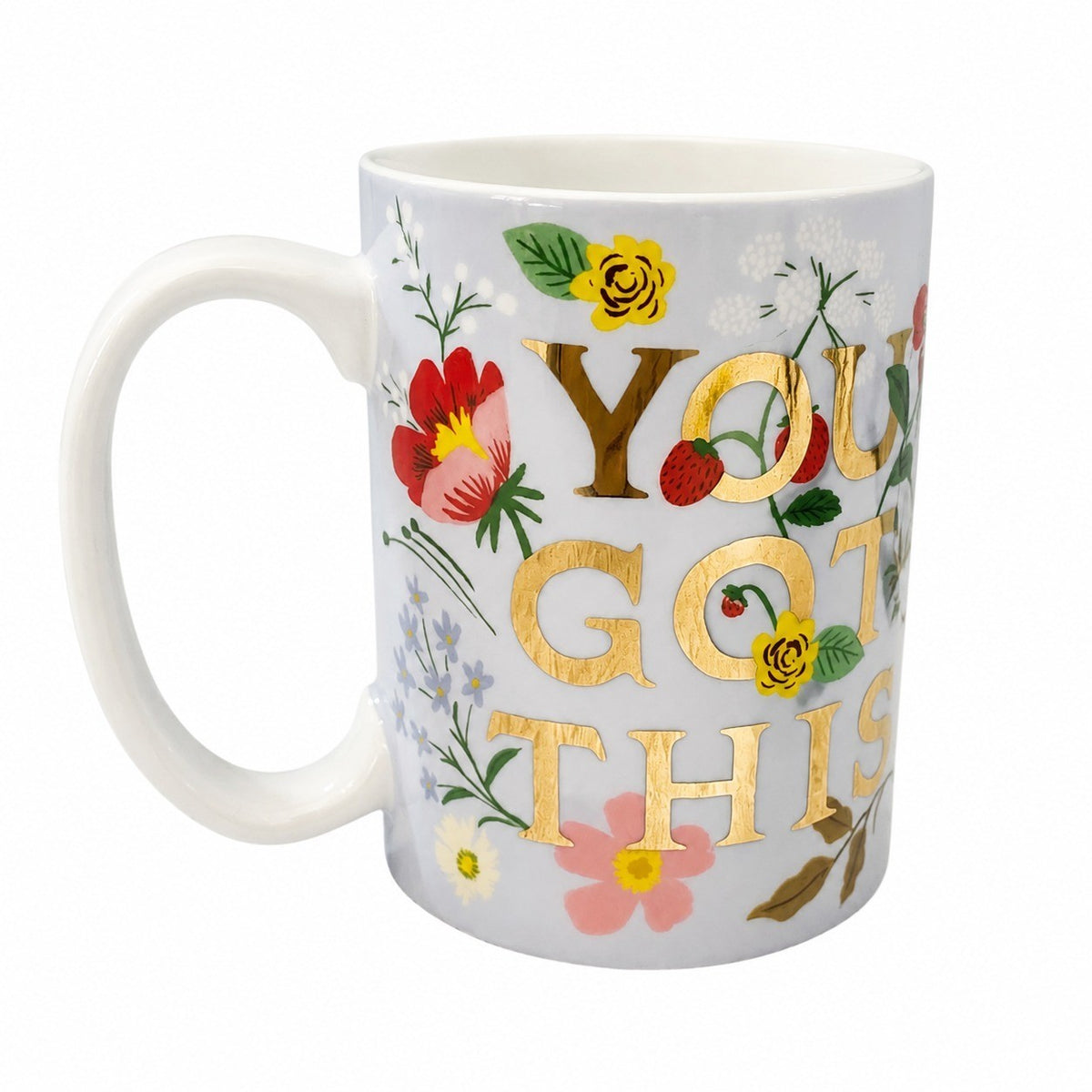 Bone China Cup with Gold Handle, Allover Floral, 500ml - product view 1