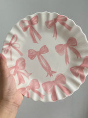 Ceramic Plate with Pink Bow Design, 21.5cm, Underglaze Decoration - detail 3