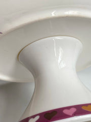 Ceramic Footed Plate 19.5 x 8 cm, Pink Owl Design, Decorative Dinnerware - detail 3