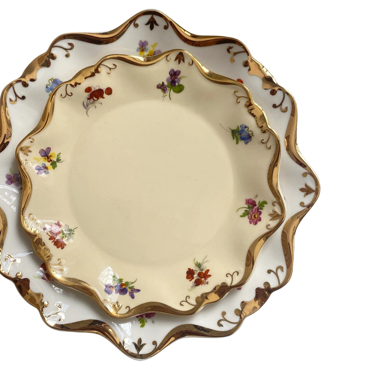 Ceramic Plate 8 Inch, White Tiny Floral, 20 x 2 cm, Dinnerware - product view 1