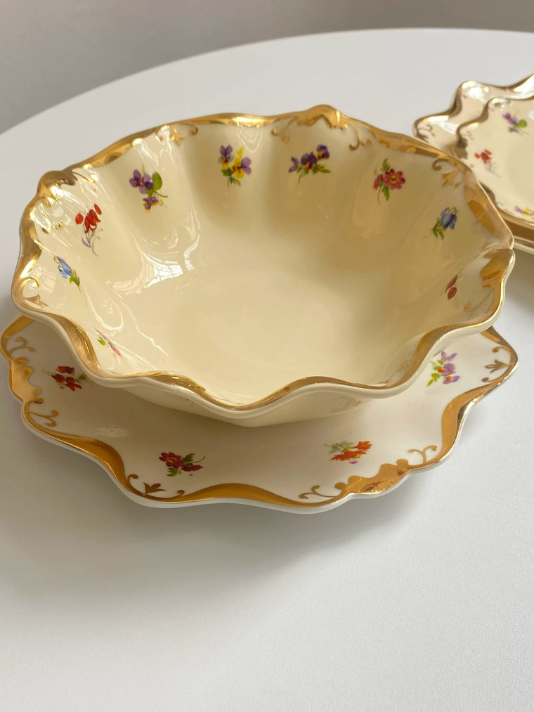 Ceramic Plate 8 Inch, White Tiny Floral, 20 x 2 cm, Dinnerware - detail 1