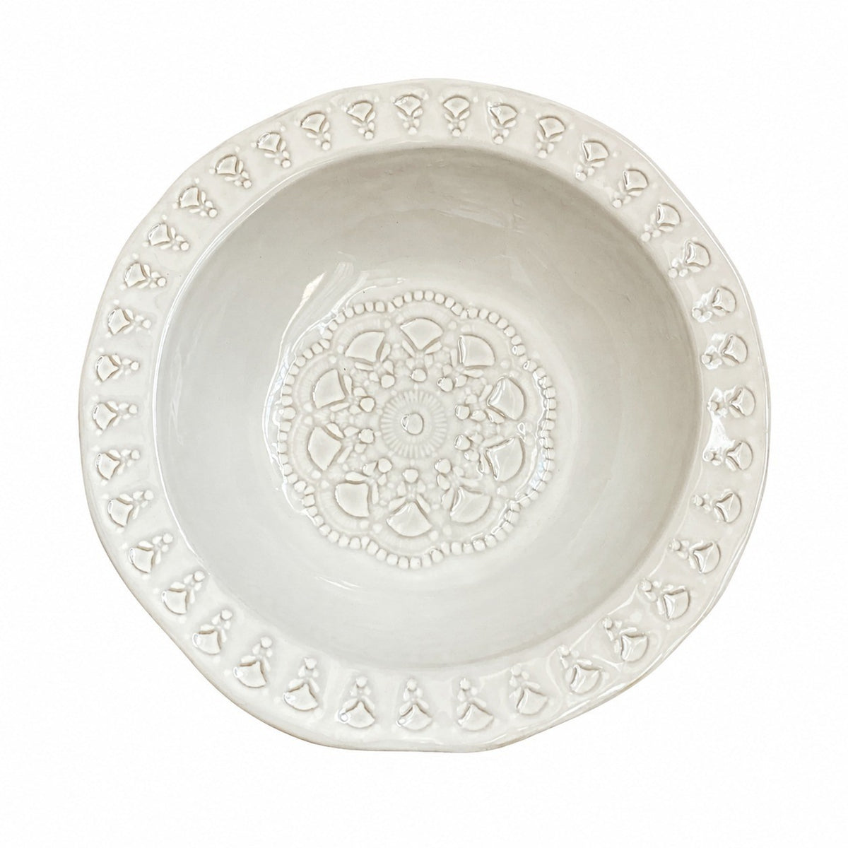 Ceramic Soup Plate 9.5 Inch, Embossed Design, 23.5 x 5.8 cm, Dinnerware - product view 1
