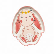 Ceramic Plate Pink Rabbit, 21 x 17.5 x 1.8 cm, Decorative Dinnerware - product view 1