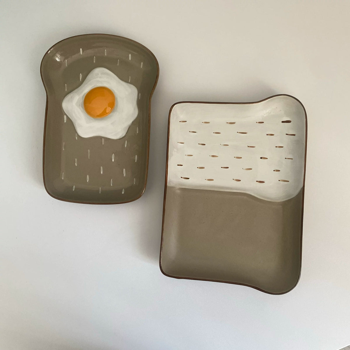 Large Ceramic Compartment Plate, 23 x 16 x 3 cm, Toast Tray - detail 2
