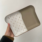 Large Ceramic Compartment Plate, 23 x 16 x 3 cm, Toast Tray - detail 1