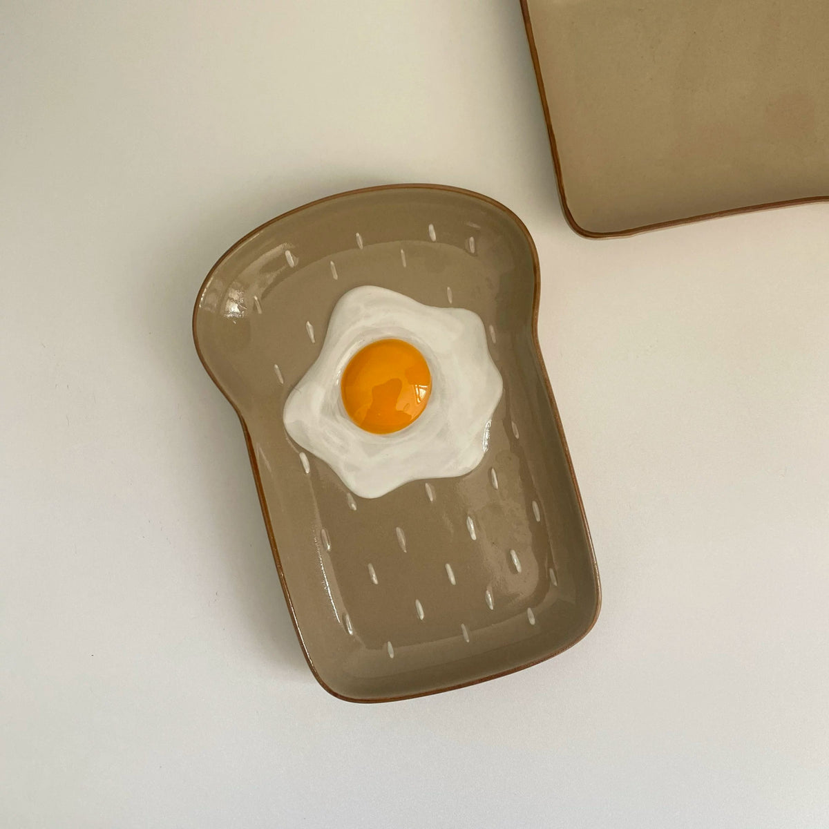 Large Ceramic Compartment Plate, 23 x 16 x 3 cm, Toast Tray - detail 3