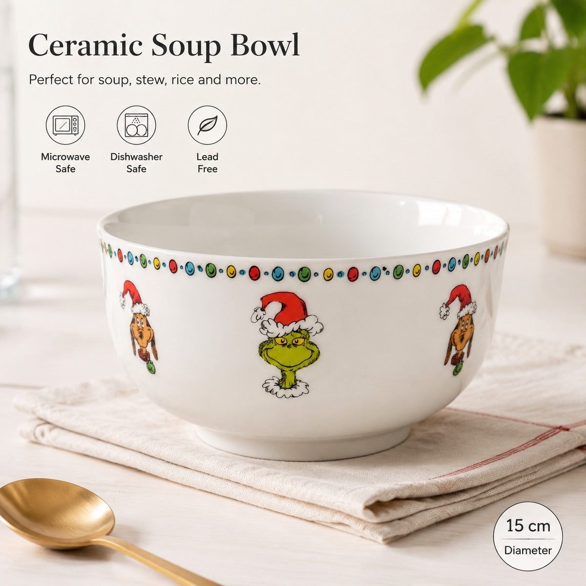Ceramic Soup Bowl, 15 cm, Elegant Tableware - detail 2