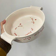 Large Ceramic Soup Bowl, Heart Double-Handled, 27 x 22.2 x 6.5 cm - detail 1