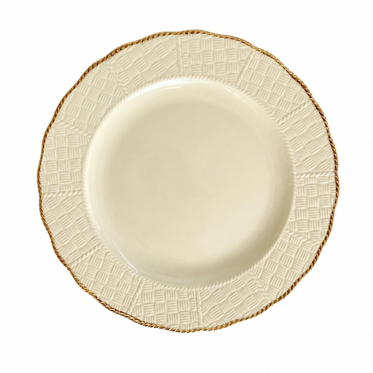 Yellow Woven Pattern Plate, 26.5 x 2.3 cm, Large Decorative Dinnerware - product view 1
