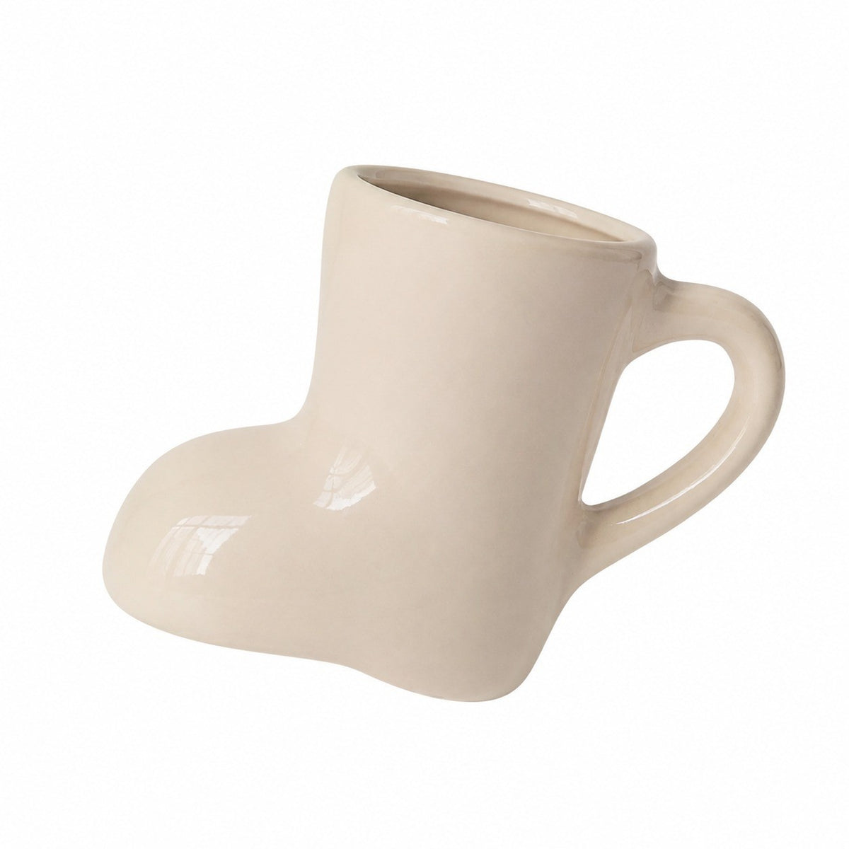Ceramic Cup, Cream Boot Design, Coffee Mug, Tea Cup - product view 1
