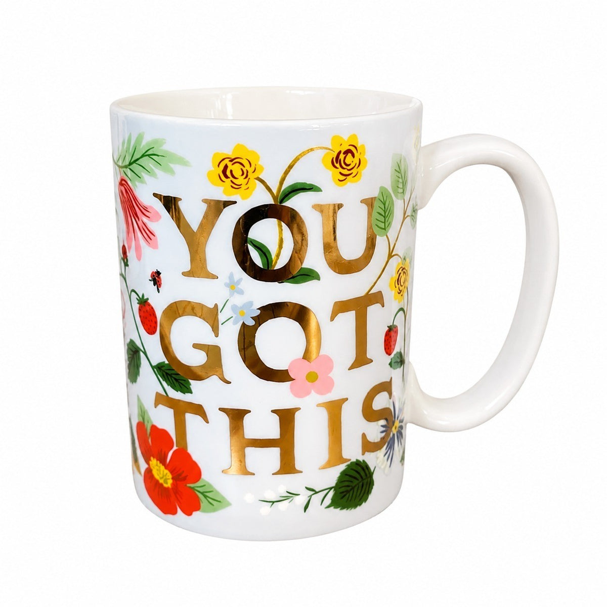 Bone China Cup with Green Handle, Snow House Design, 500 ml - product view 3