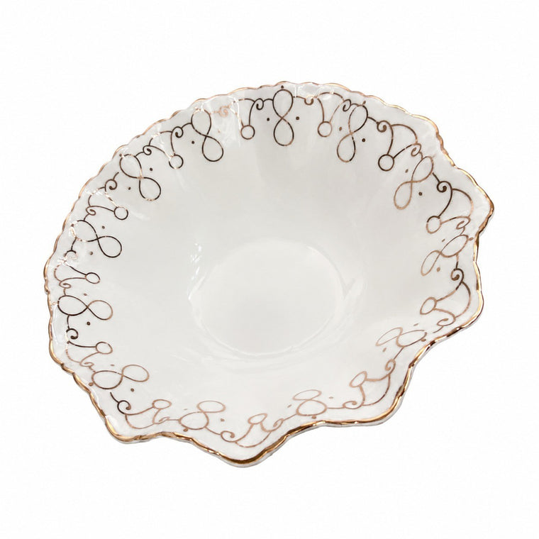 Ceramic Fruit Bowl 8 Inch, Wavy Edge, 20 x 6.5 in, Decorative Serving Dish - product view 1