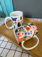 Bone China Cup with Green Handle, Snow House Design, 500 ml - detail 3
