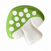 Ceramic Plate Medium 18.5x18.5x1.5cm, Green Mushroom Design, Dinnerware - product view 1