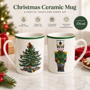 Ceramic Cup 220 ml, Green Peony Design, Tea Coffee Mug - detail 1