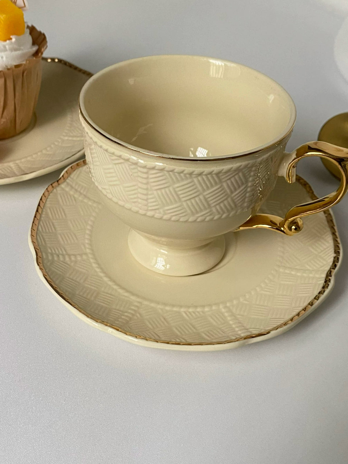 Ceramic Cup and Saucer Set, 220 ml, Cream - detail 2