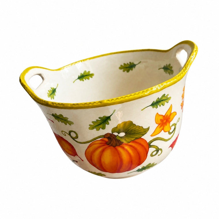 Ceramic Small Bowl, Pumpkin Double-Handled, 13 x 8.8 cm, Decorative Serving Dish - product view 1