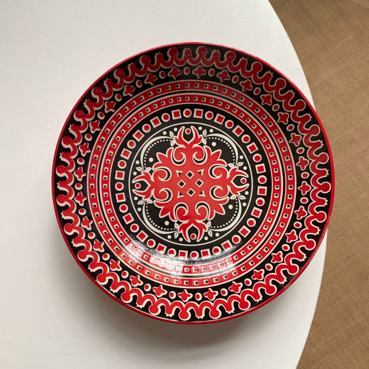 Ceramic Deep Plate Red, 23 x 5.5 cm, Underglaze, Dinnerware - detail 1