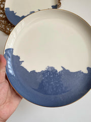 Ceramic Plate 20cm Ink-Blue Coast Gold Rim, Dinnerware - detail 3