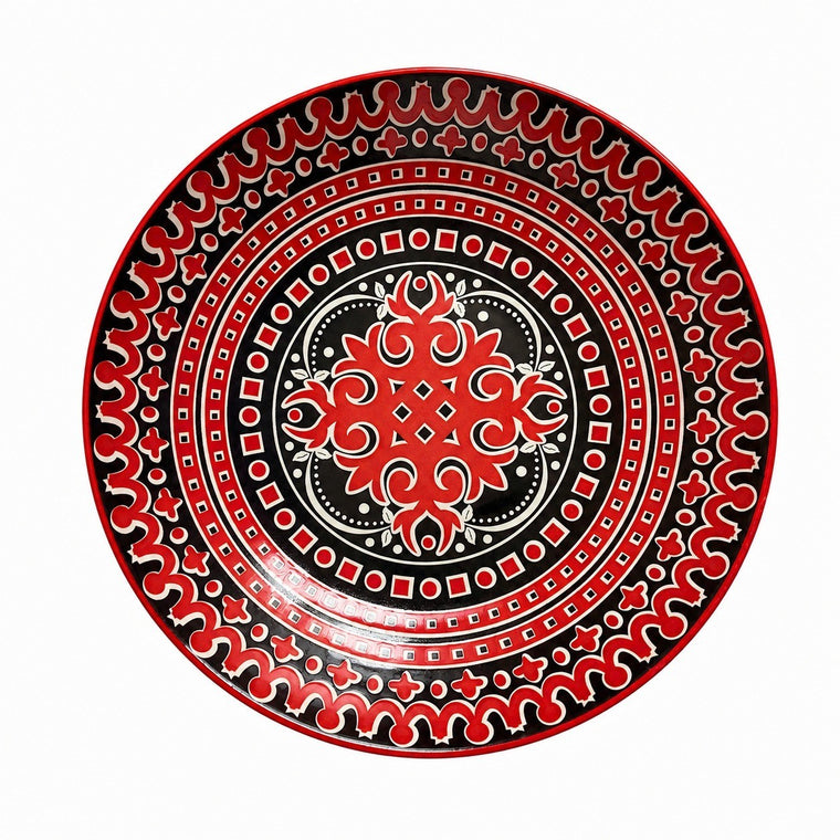 Ceramic Deep Plate Red, 23 x 5.5 cm, Underglaze, Dinnerware - product view 1