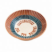 Rustic Pottery Bowl, Lettered Large, 31.5 x 9 cm, Farmhouse Decor - product view 1