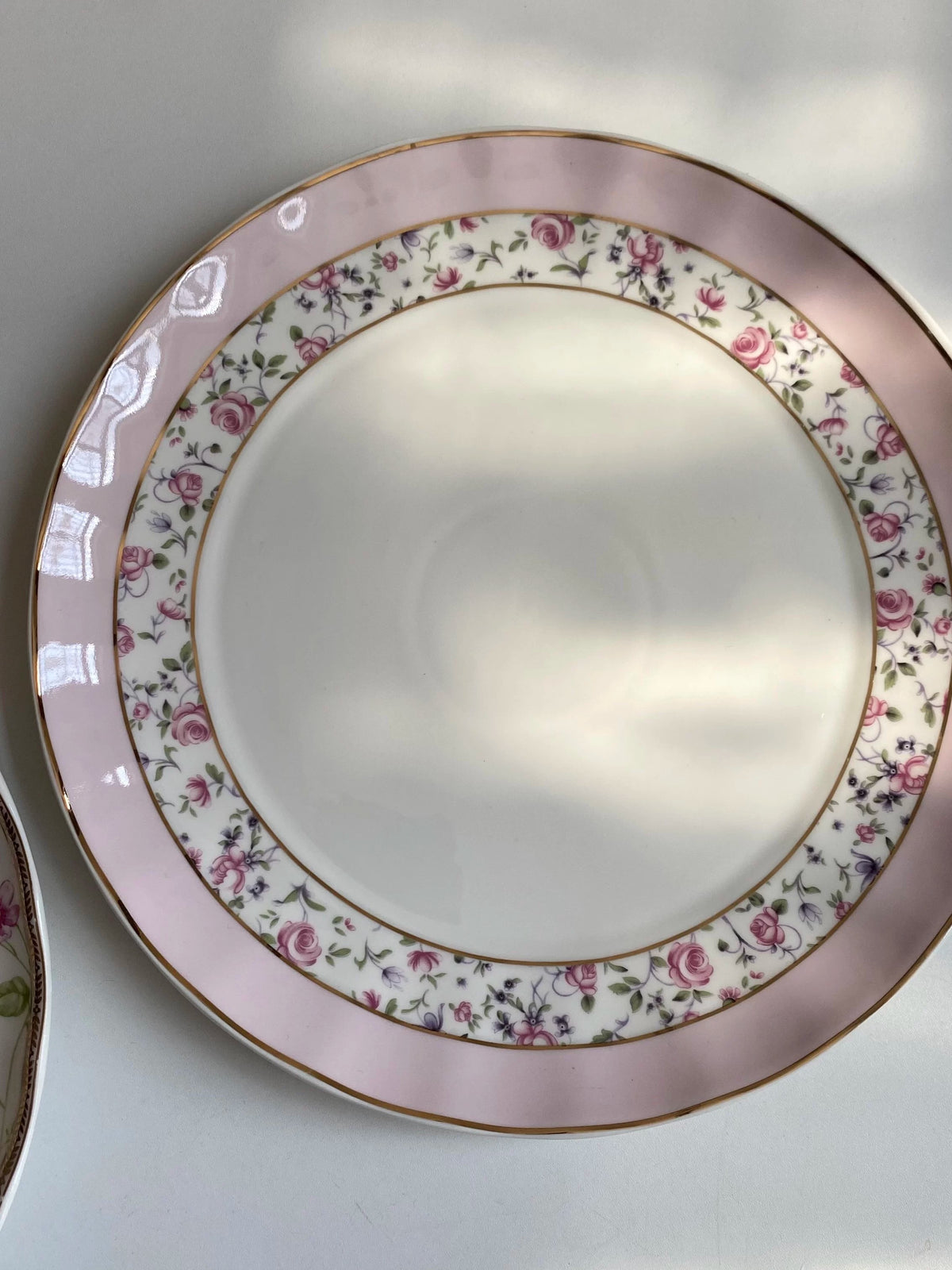 Purple Floral Ceramic Plate, 10 Inch Dinner Plate, Decorative Floral Design - detail 2