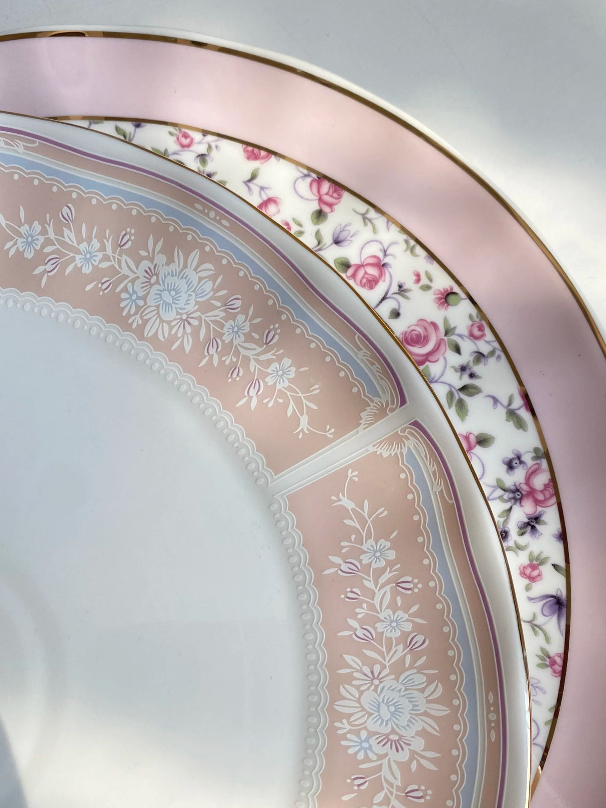 Purple Floral Ceramic Plate, 10 Inch Dinner Plate, Decorative Floral Design - detail 3
