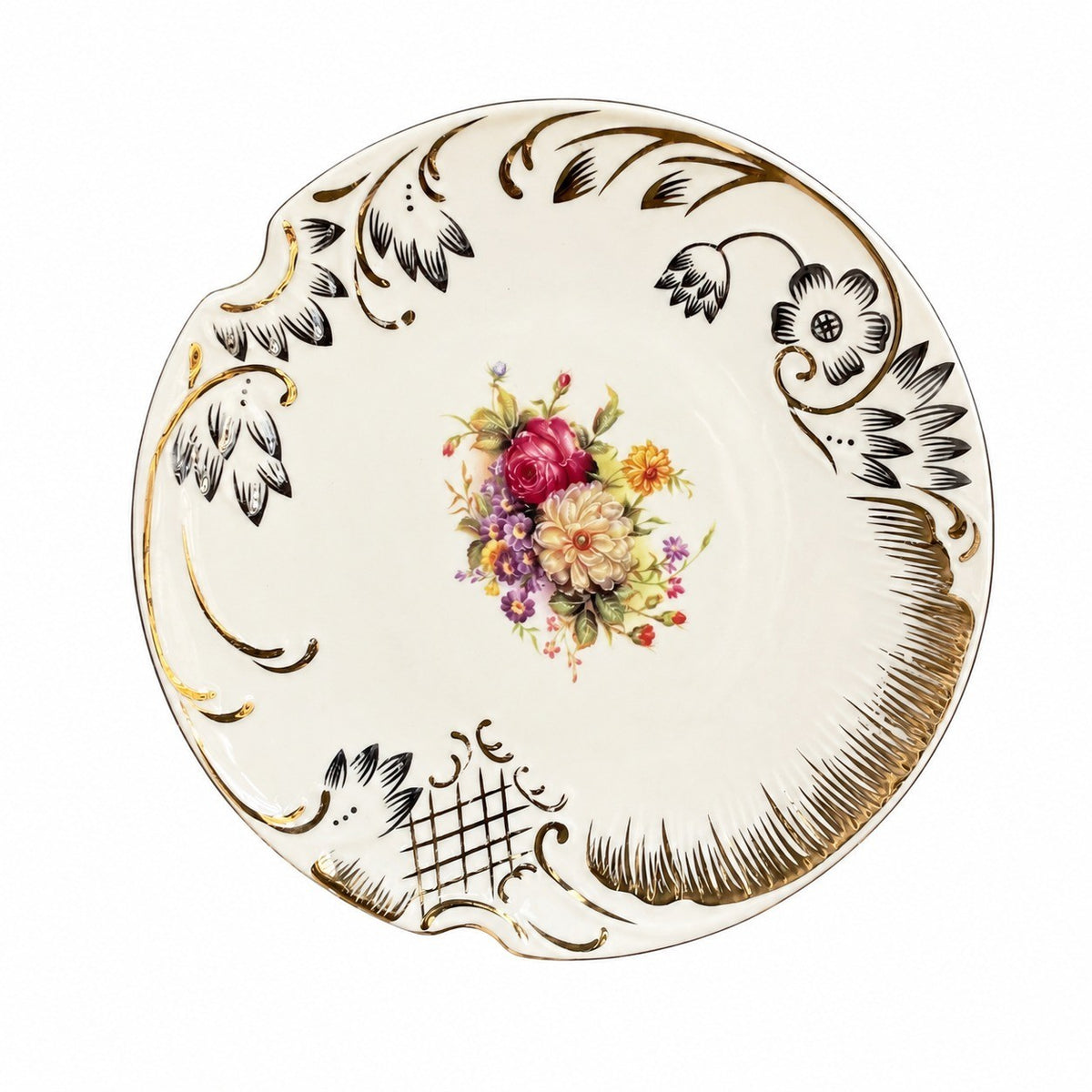 Ceramic Flat Plate 7 Inch, Hibiscus Garden Design, Dinnerware - product view 1