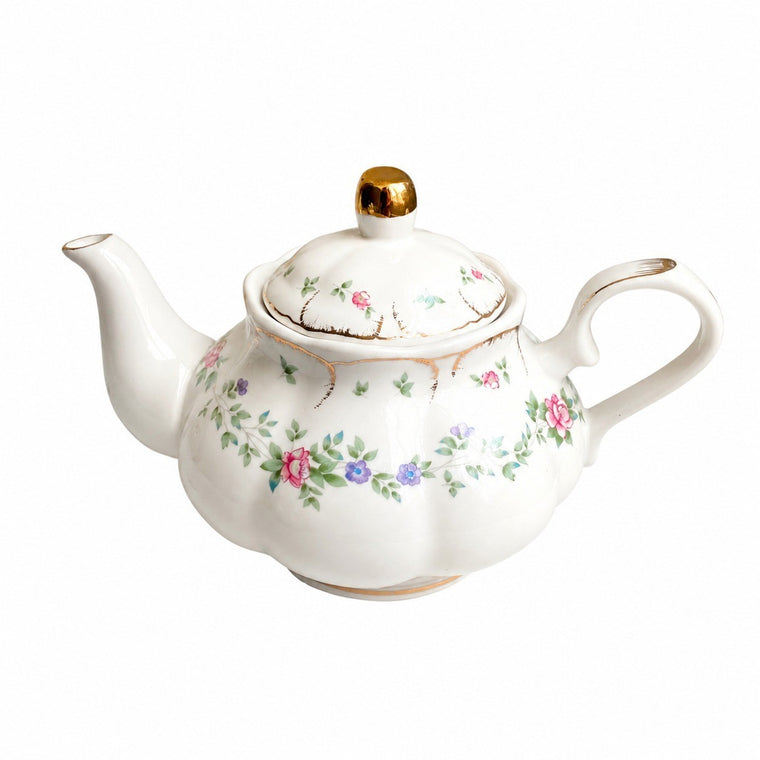 Ceramic Pumpkin Pot 1000 ml, Romantic Floral Design, Decorative Planter Tabletop Accessory - product view 1