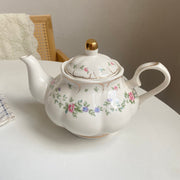 Ceramic Pumpkin Pot 1000 ml, Romantic Floral Design, Decorative Planter Tabletop Accessory - detail 1