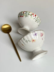 Ceramic Petal Cup with Saucer, Camellia Design, 250ml, 11.5 x 9.3cm - detail 2